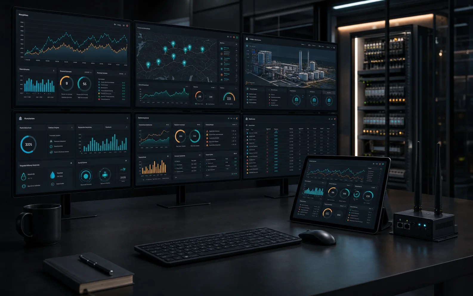 IoT platform with dashboards, maps and operational alarms