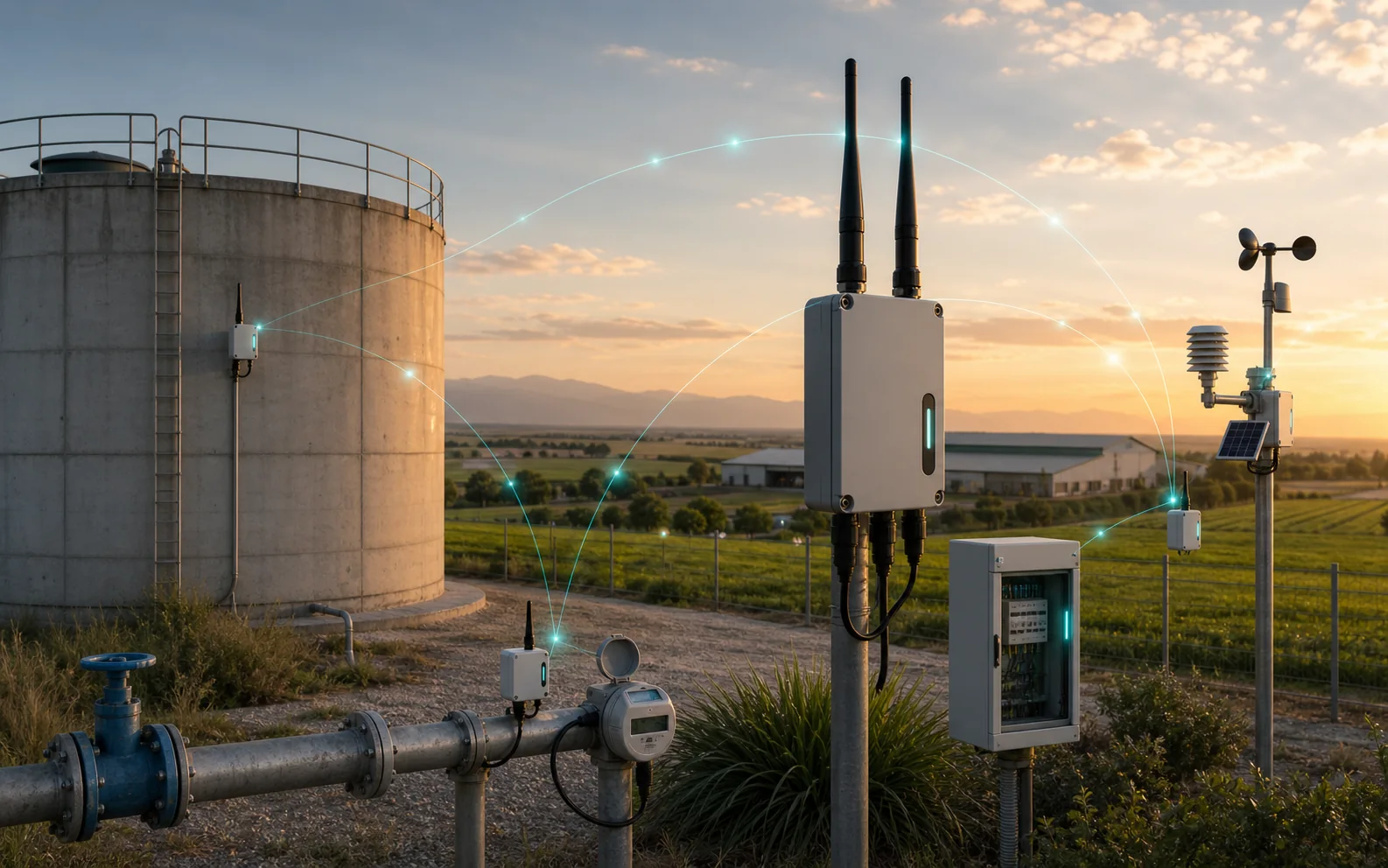 LoRaWAN gateway and IoT sensors for remote telemetry