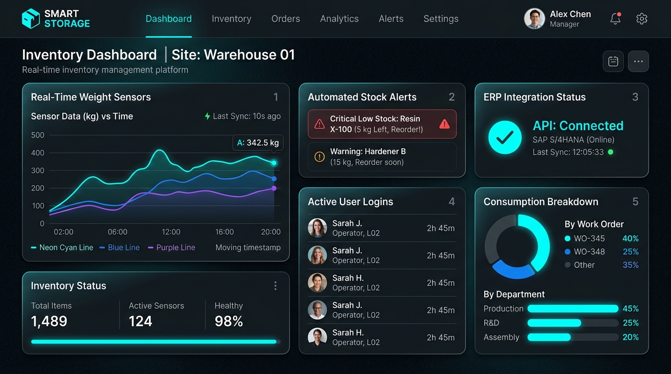 Dashboard de Software Smart Storage